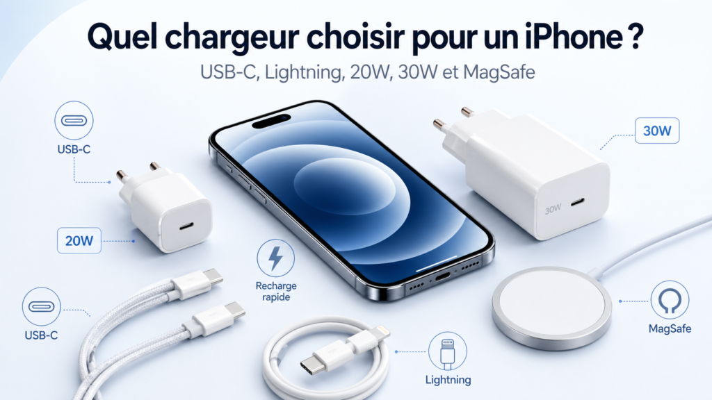 Chargeur USB-C pour iPhone avec câble adapté