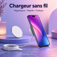 Chargeur sans fil magnétique pour iPhone avec câble USB-C